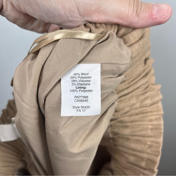 J. Crew Factory Women's Wool Sidewalk Skirt Tan Paper Bag Elastic Waist Size 2 - Picture 10 of 10